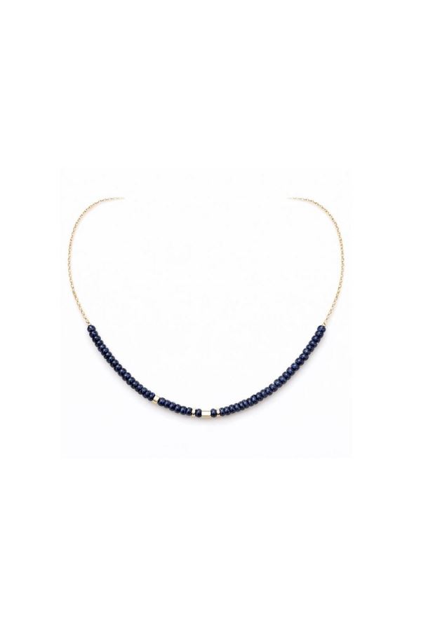  14 AYAR ALTIN SAFİR KOLYE