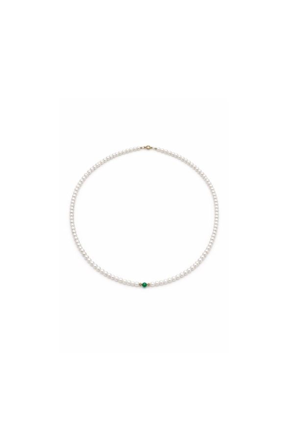  14 AYAR ALTIN TURKUAZ TAŞLI İNCİ KOLYE