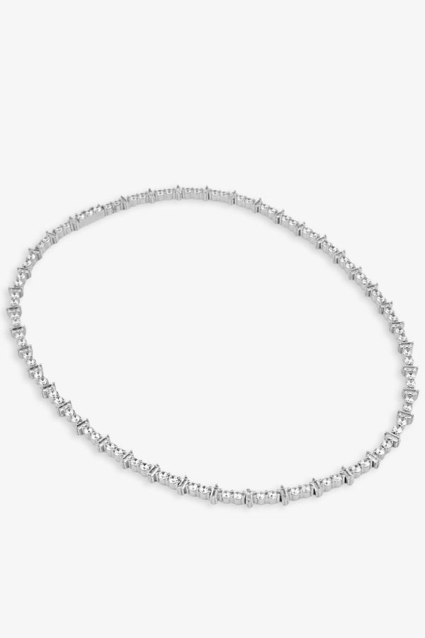  3 mm Diamond baget su yolu 24K Beyaz Altın