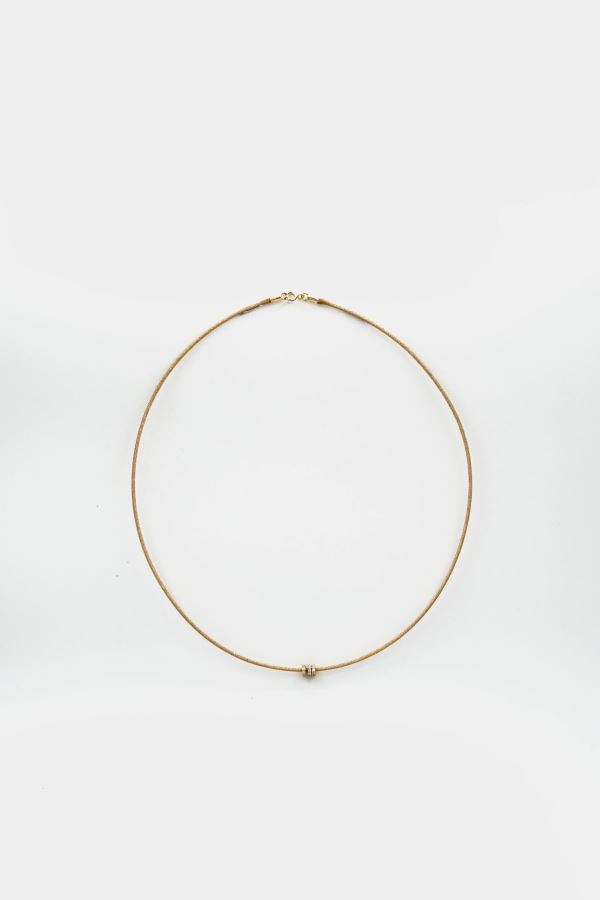  14 Ayar Altın İp Halkalı Uc Kolye