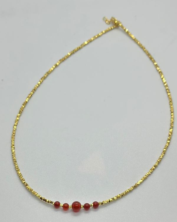  Gold İncili Kolye  24K Altın Kaplama