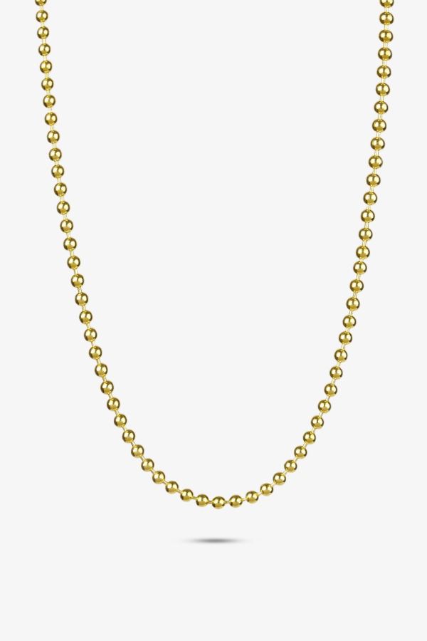  Point 3 mm Zincir Kolye 24K 50 Mikron Altın Kaplama