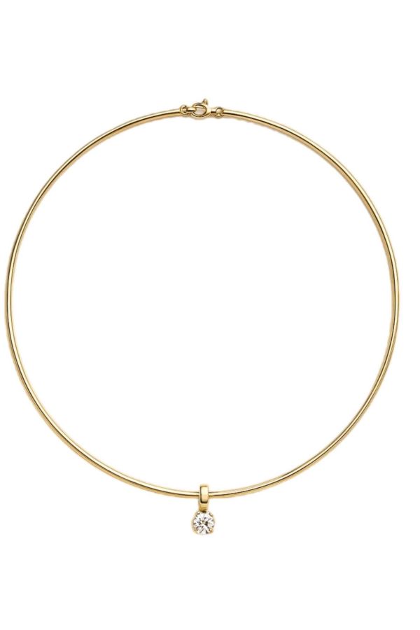  Tek taşlı Altın ip kolye