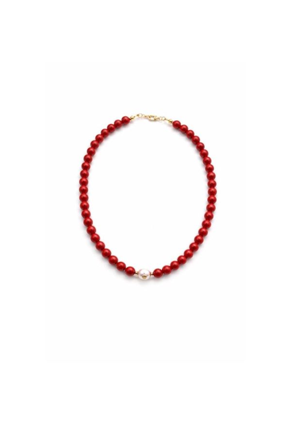  YENİ - ÖZEL TASARIM 10 MM MERCAN KOLYE 