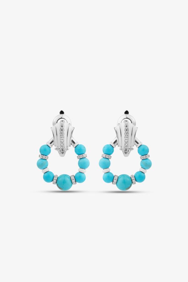  Pırlanta Arizona Turkuaz Küpe